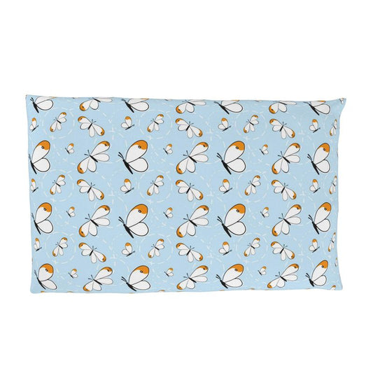 Busy Butterfly Orange and Blue Pillow Case