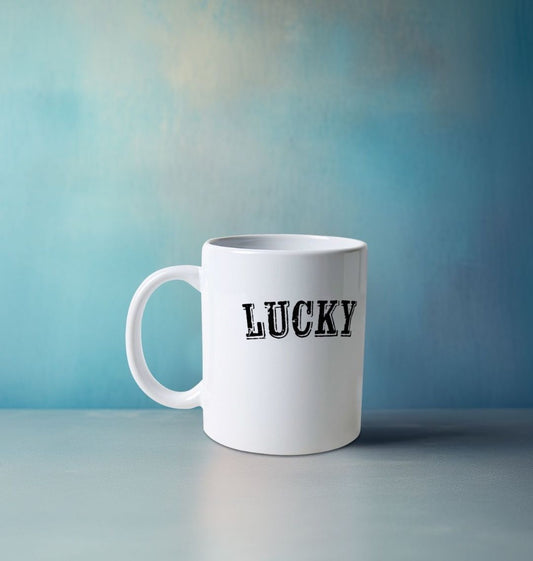 BE LUCKY MUG IN BLACK