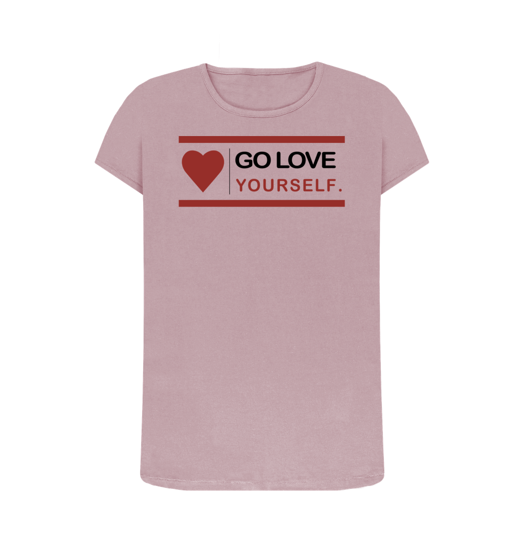 Mauve GO LOVE YOURSELF WOMENS CREW NECK T-SHIRT
