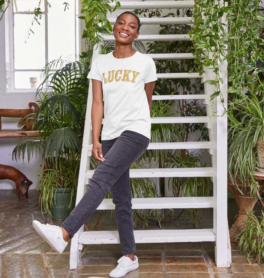 BE LUCKY T IN NEW YORK TAXI YELLOW - WOMENS CREW NECK T-SHIRT