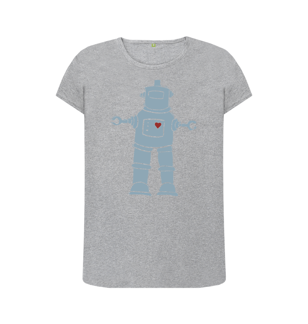 Athletic Grey BLUE ROBOT CREW NECK T-SHIRT - Womens