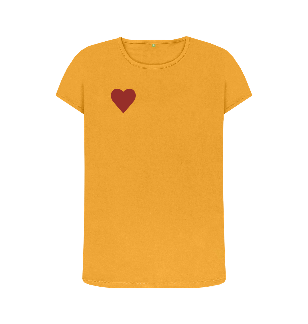 Mustard SIMPLE HEART CREW NECK T-SHIRT
