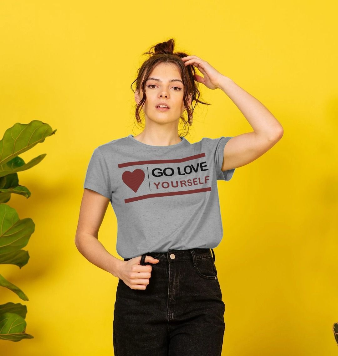 GO LOVE YOURSELF WOMENS CREW NECK T-SHIRT