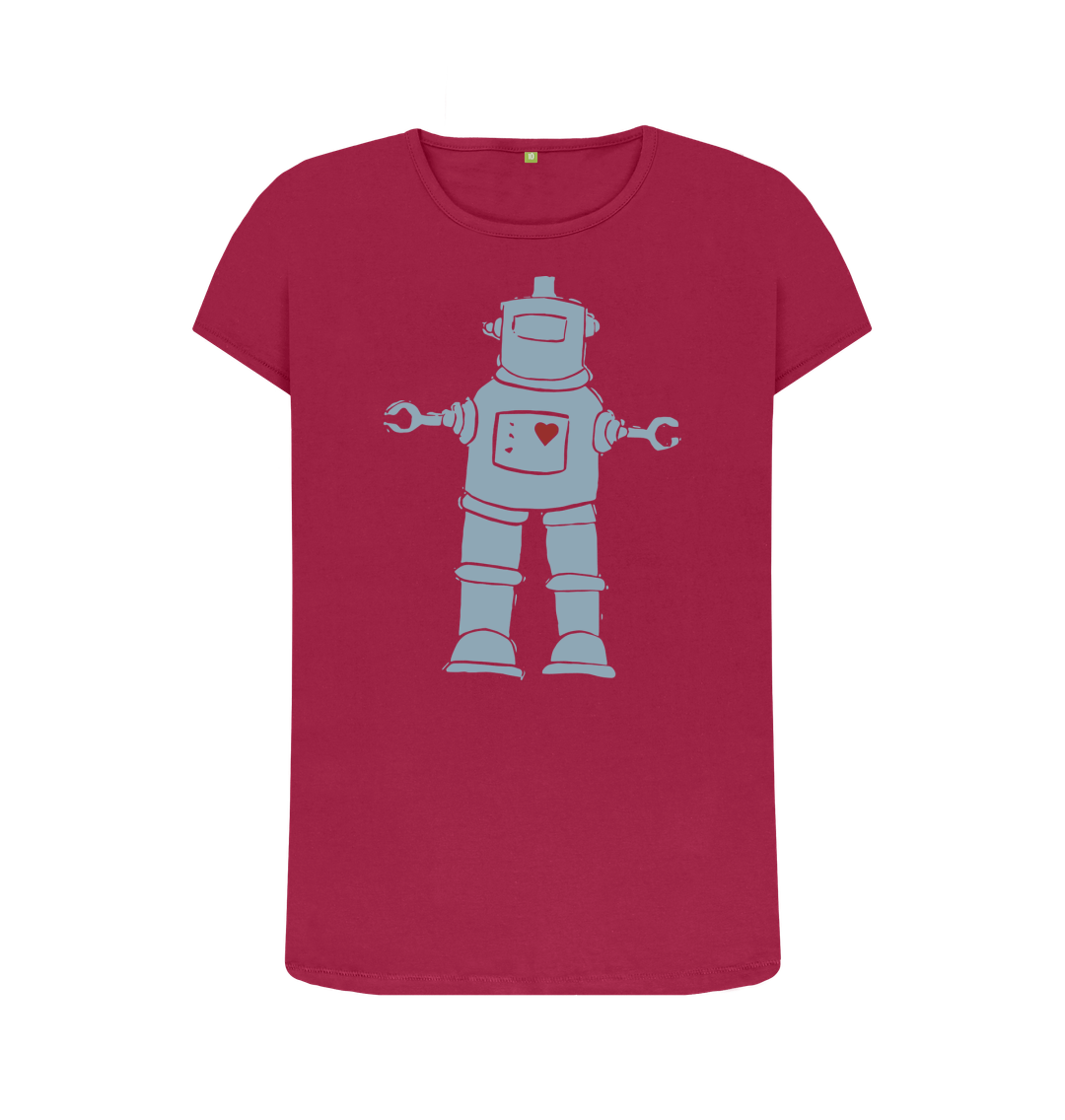 Cherry BLUE ROBOT CREW NECK T-SHIRT - Womens