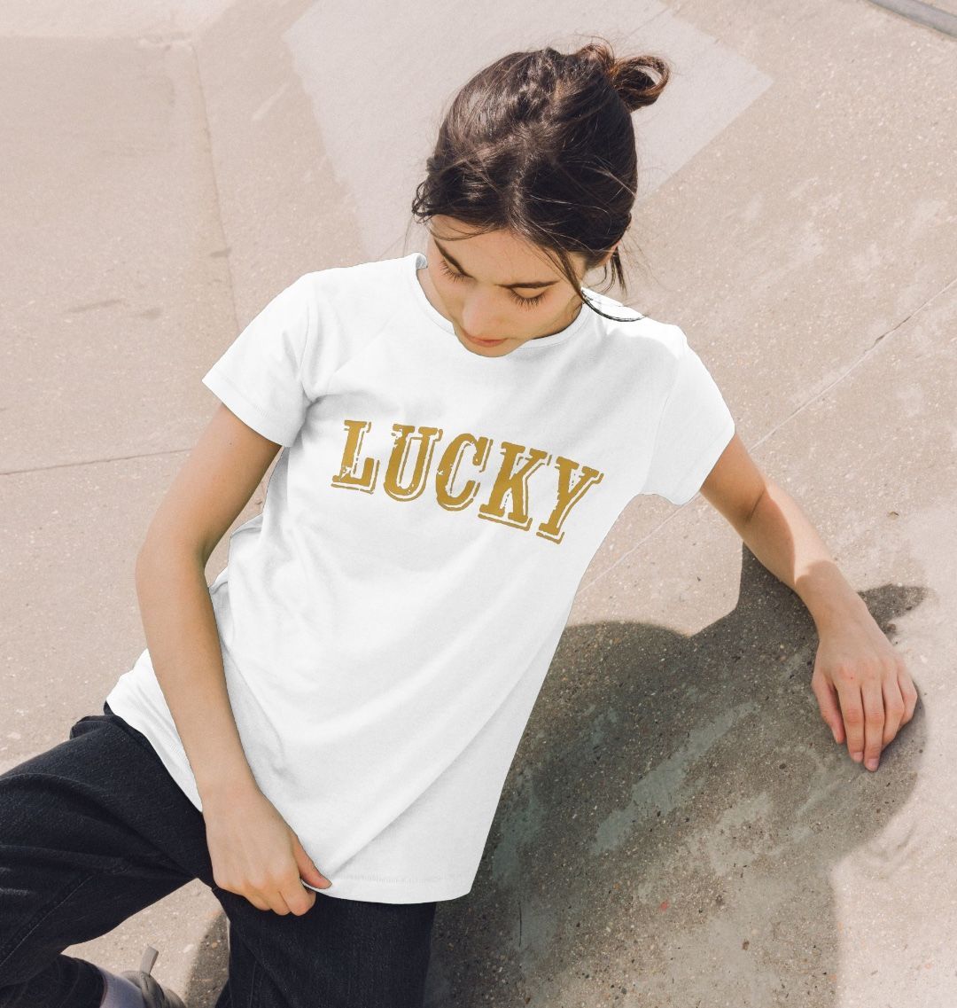 BE LUCKY T IN NEW YORK TAXI YELLOW - WOMENS CREW NECK T-SHIRT