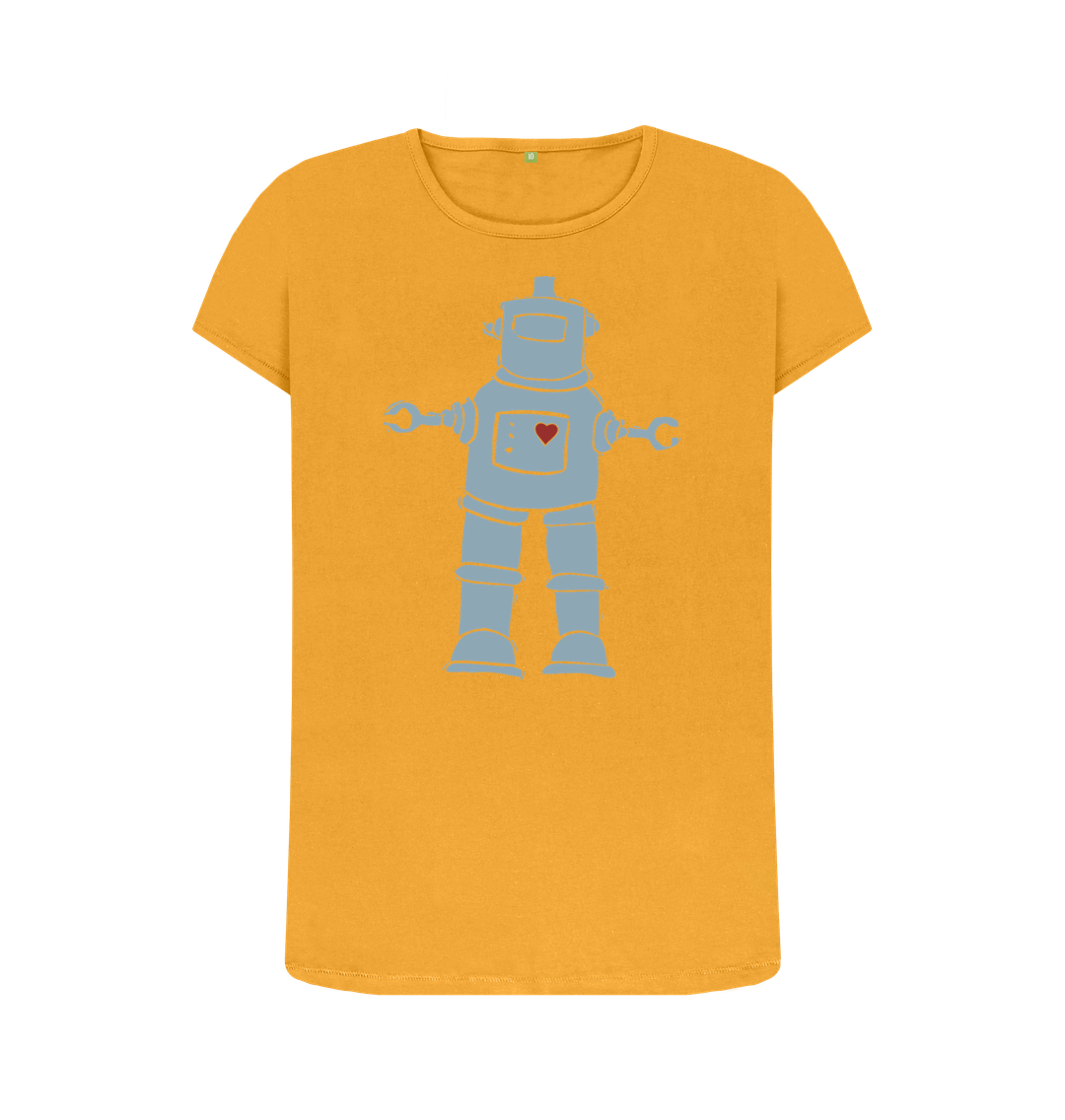 Mustard BLUE ROBOT CREW NECK T-SHIRT - Womens