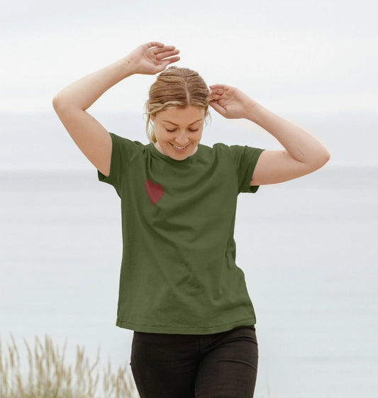 SIMPLE HEART CREW NECK T-SHIRT