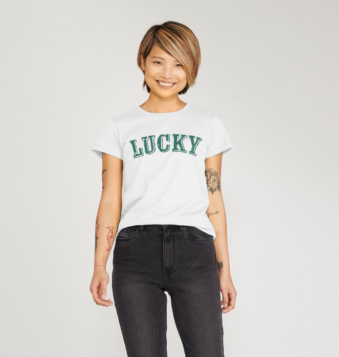 BE LUCKY T IN VERMONT GREEN - WOMENS CREW NECK T-SHIRT