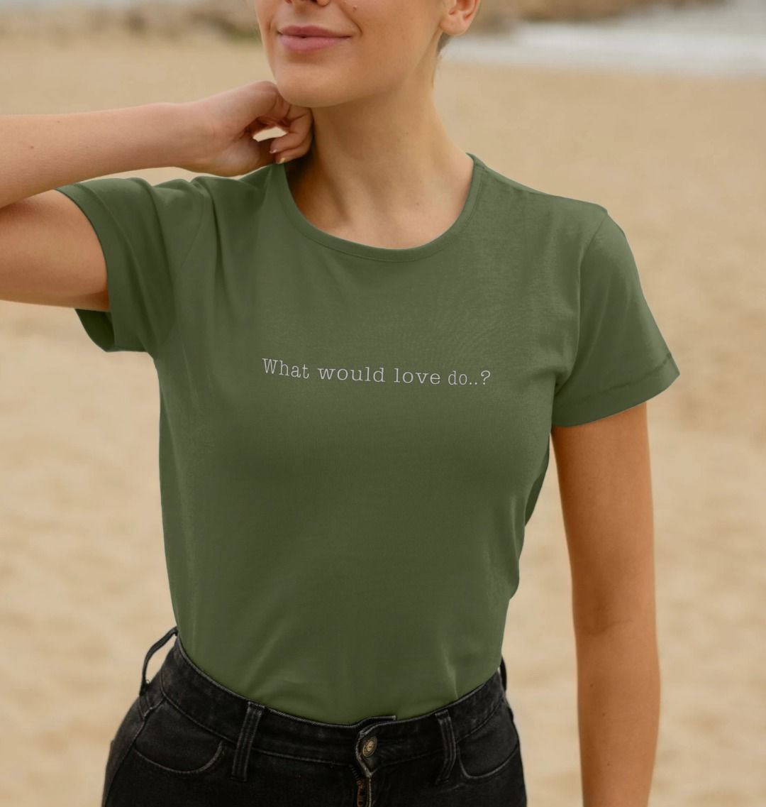 WHAT WOULD LOVE DO CREW NECK T-SHIRT - WHITE LETTERING