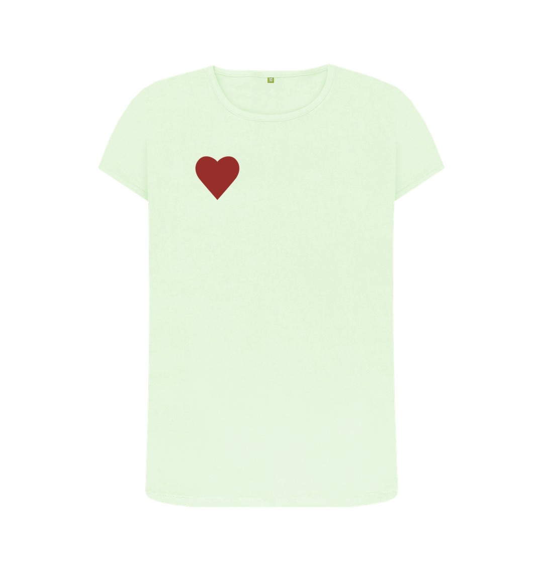 Pastel Green SIMPLE HEART CREW NECK T-SHIRT