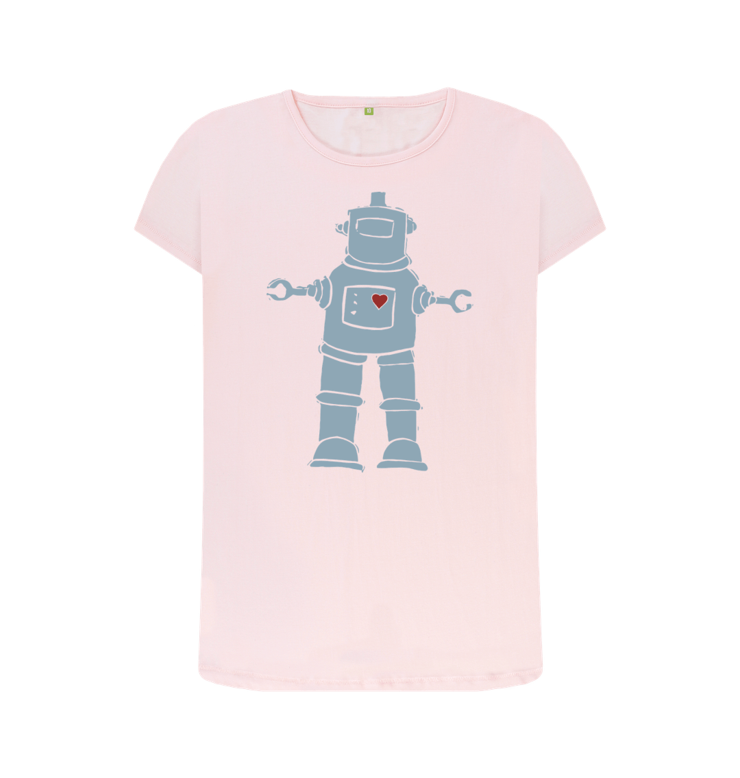 Pink BLUE ROBOT CREW NECK T-SHIRT - Womens