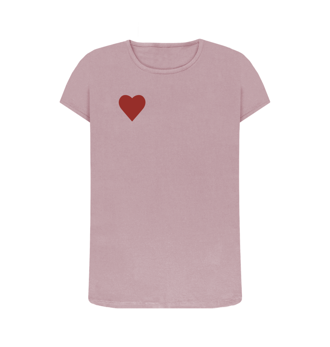Mauve SIMPLE HEART CREW NECK T-SHIRT