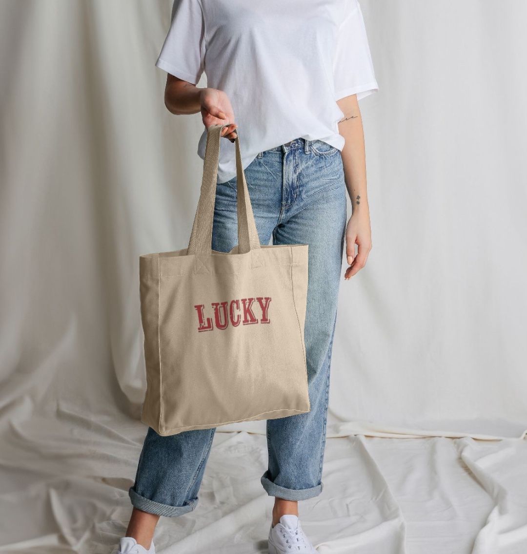 CORNELL UNIVERSITY RED LUCKY LARGE SHOPPING BAG