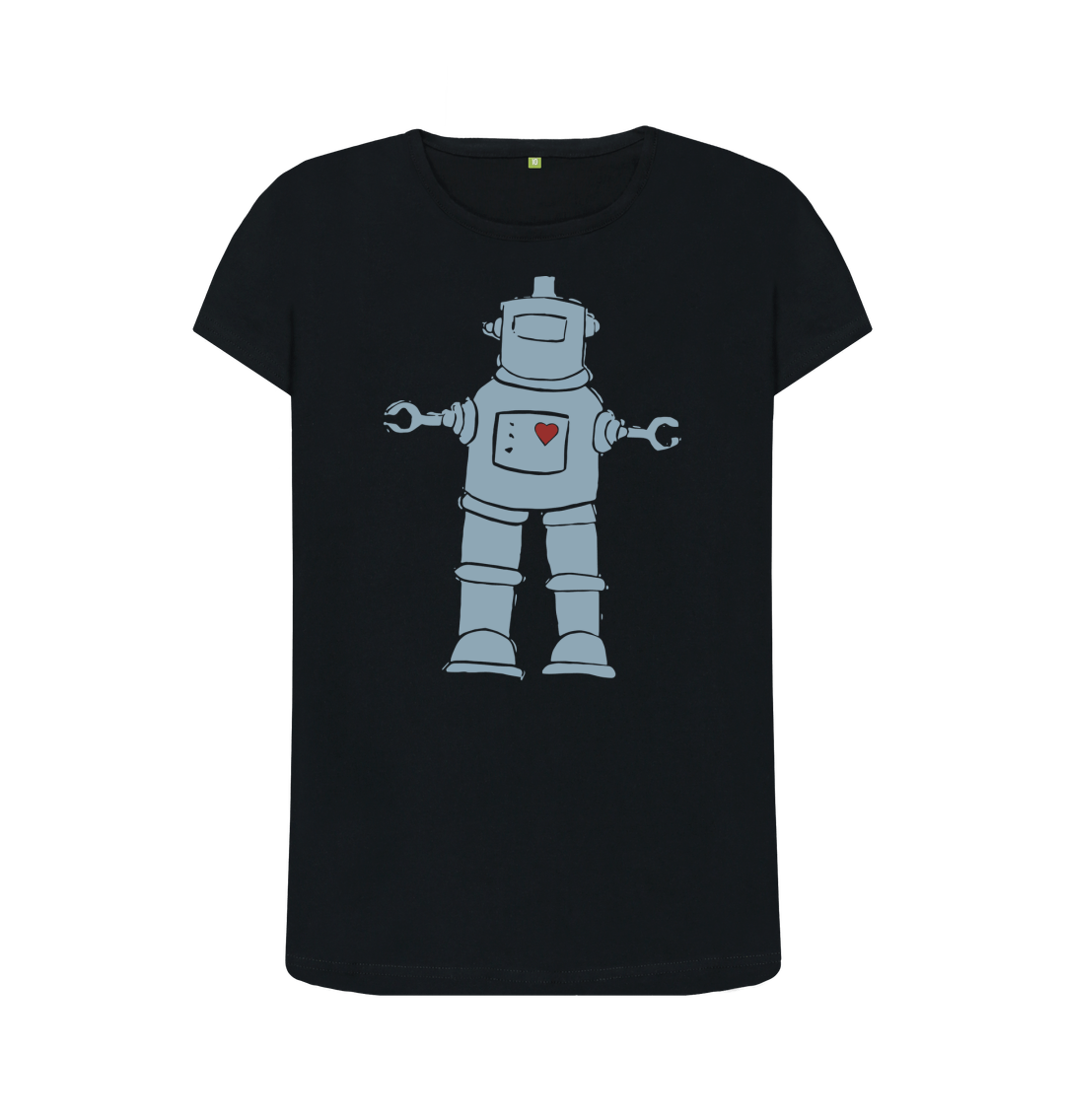 Black BLUE ROBOT CREW NECK T-SHIRT - Womens