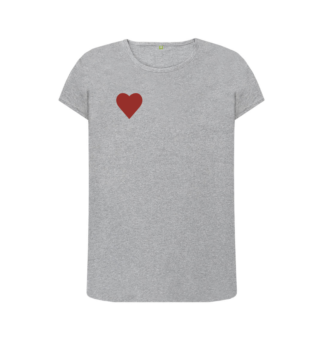 Athletic Grey SIMPLE HEART CREW NECK T-SHIRT